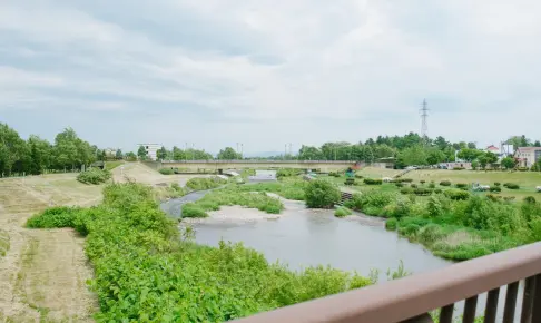 恵庭の漁川と黄金橋