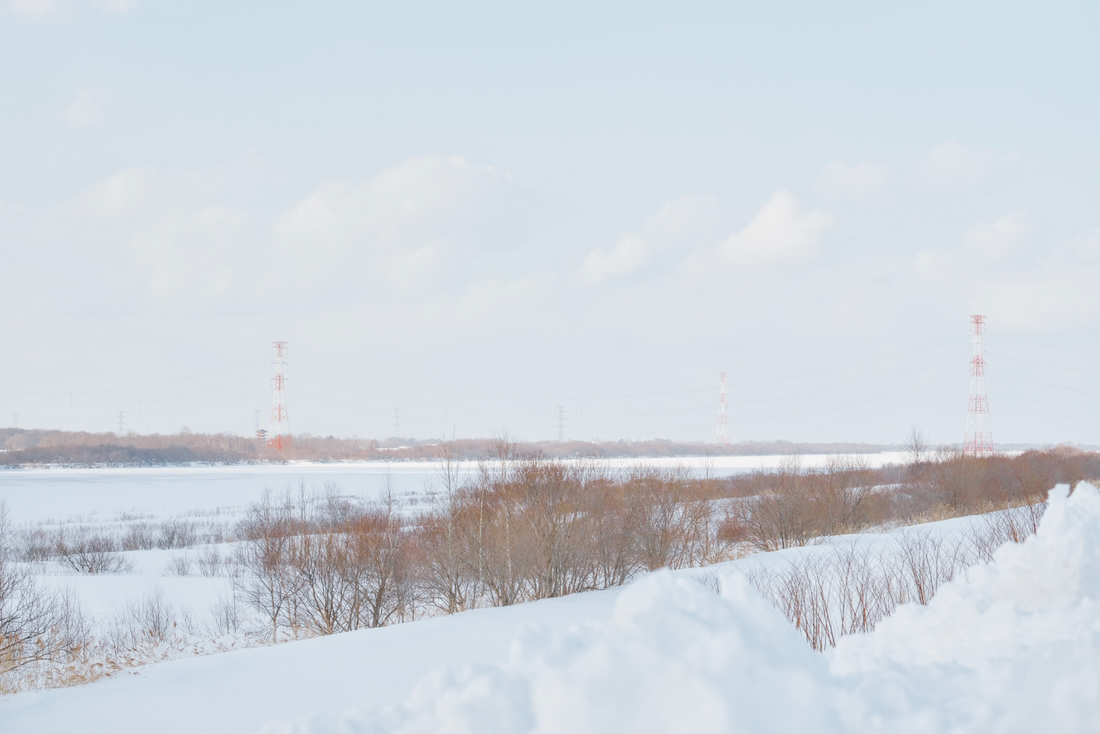 ビトヱの堤防から石狩川を見る