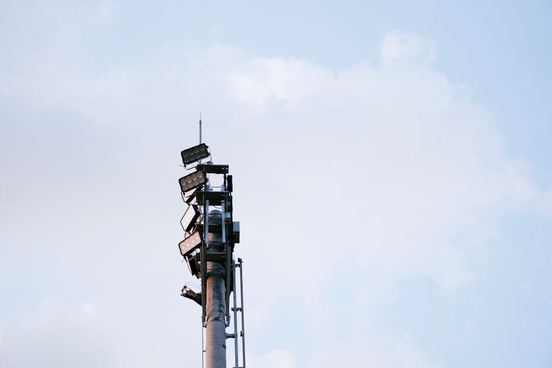 農試公園の夕方の照明