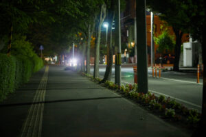 札幌で夜の散歩、羊ヶ丘中央線
